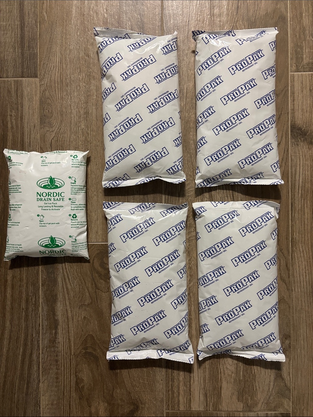 Ice pack bundle of 5 propak refrigerant gel ice pack